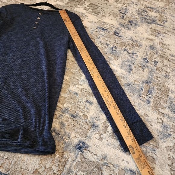 Rock and Republic XL Tall Navy Blue Long Sleeve Henley Shirt - Picture 14 of 15